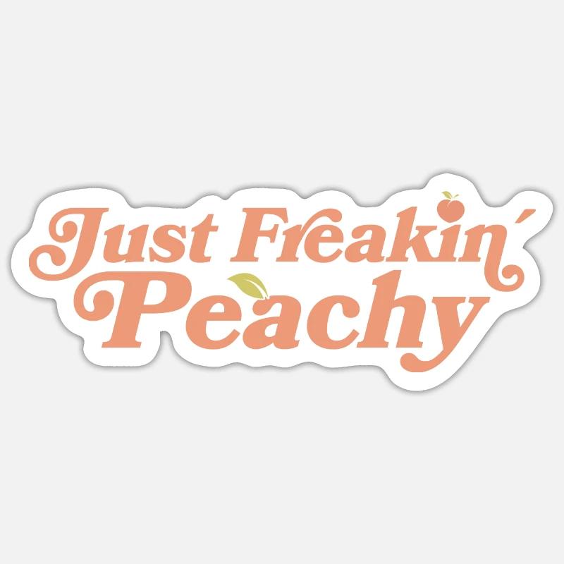 juste pêche - peach fruit dicton Sticker taille S (10 x 10 cm)