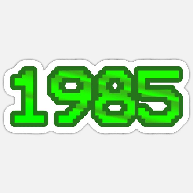 Computer 1985 - Sticker Größe S (10 x 10 cm) - Mattweiß