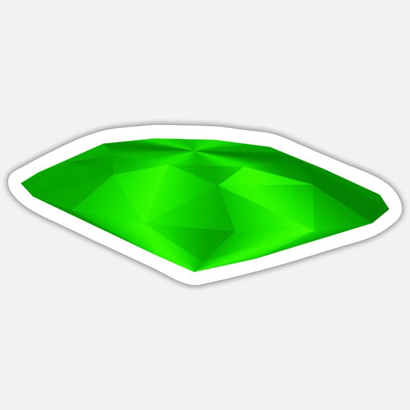 Pierre précieuse verte - Sticker taille S (10 x 10 cm) - blanc mat