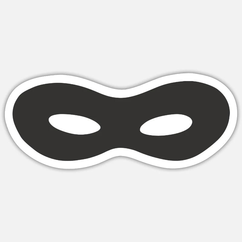 Graue klassische Superhelden-Maske - Sticker Größe S (10 x 10 cm) - Mattweiß