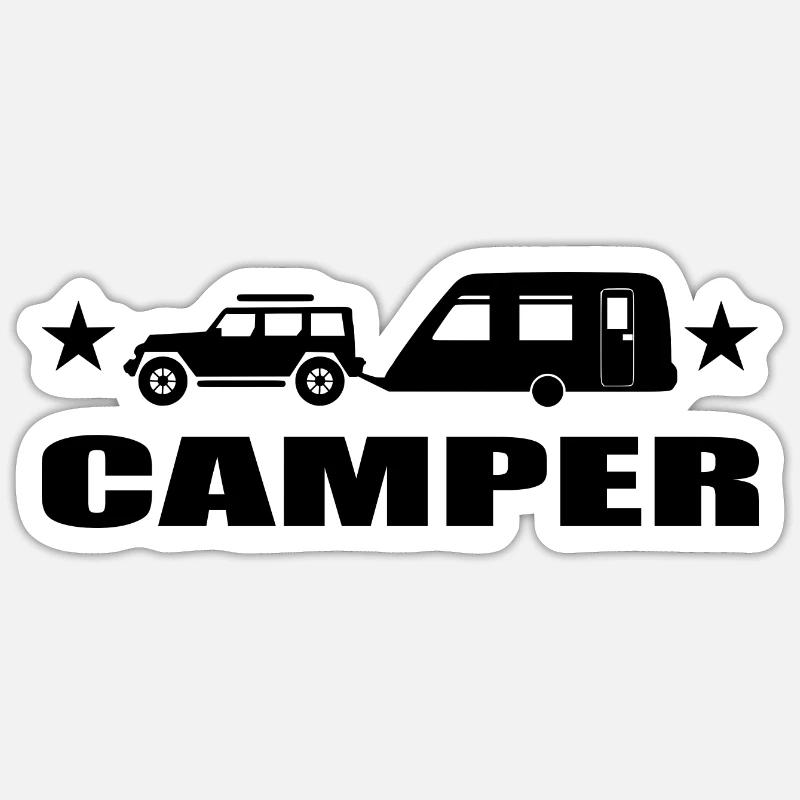 Camping - Sticker Größe S (10 x 10 cm) - Mattweiß