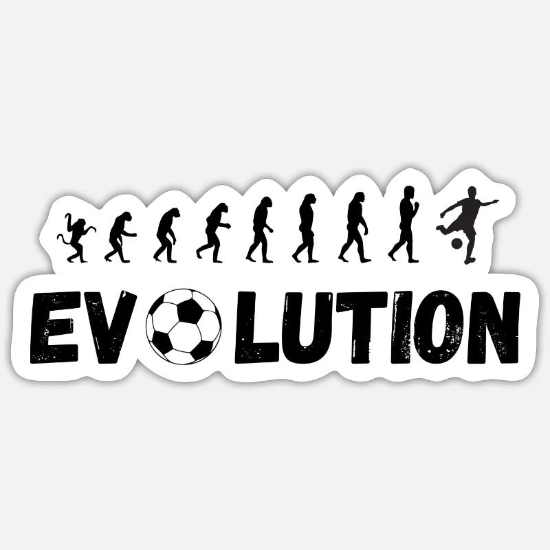 Evolution de l'homme - Sticker taille S (10 x 10 cm) - blanc mat