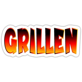GRILLEN DEUTSCHLAND - Sticker Größe S (10 x 10 cm) - Mattweiß - Vorne