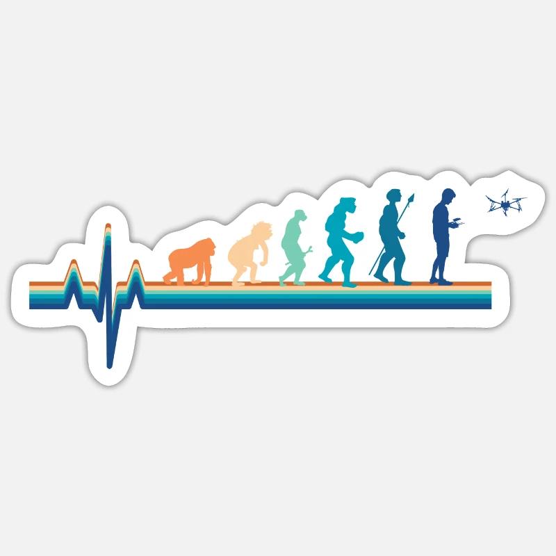 Evolution Heartbeat Drohne - Sticker Größe S (10 x 10 cm) - Mattweiß