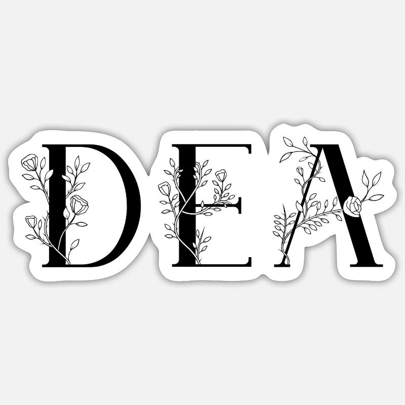 Nom - Dea - Sticker taille S (10 x 10 cm) - blanc mat