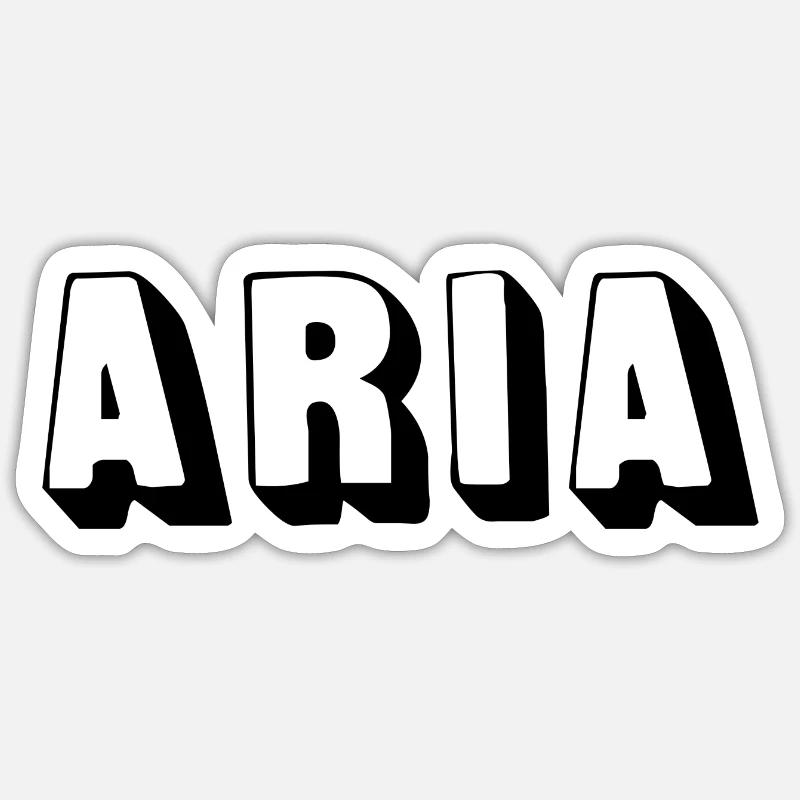 Nom - Aria - Sticker taille S (10 x 10 cm) - blanc mat