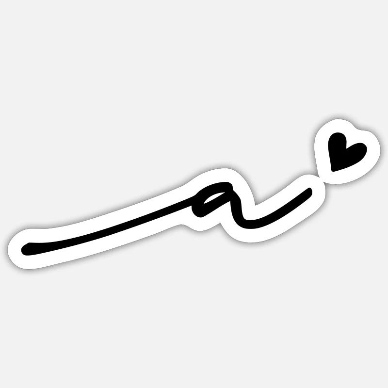 Lettre a) Cursive - Sticker taille S (10 x 10 cm) - blanc mat