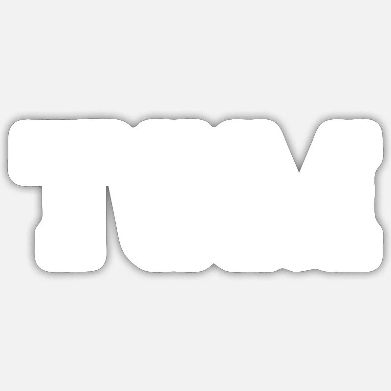 Nom - Tom - Sticker taille S (10 x 10 cm) - blanc mat