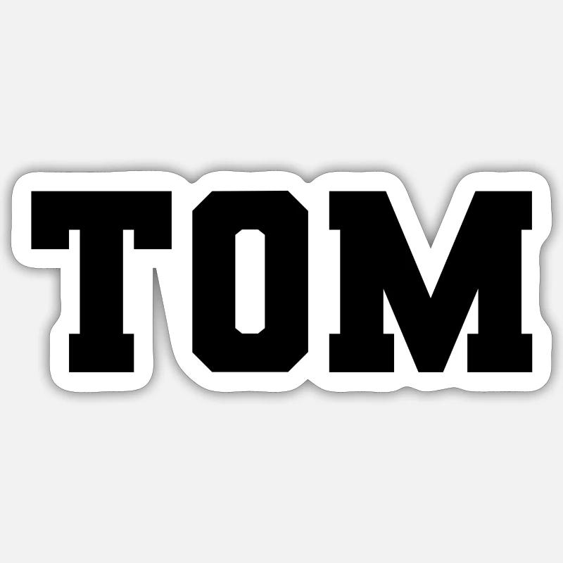 Name - Tom - Sticker Größe S (10 x 10 cm) - Mattweiß