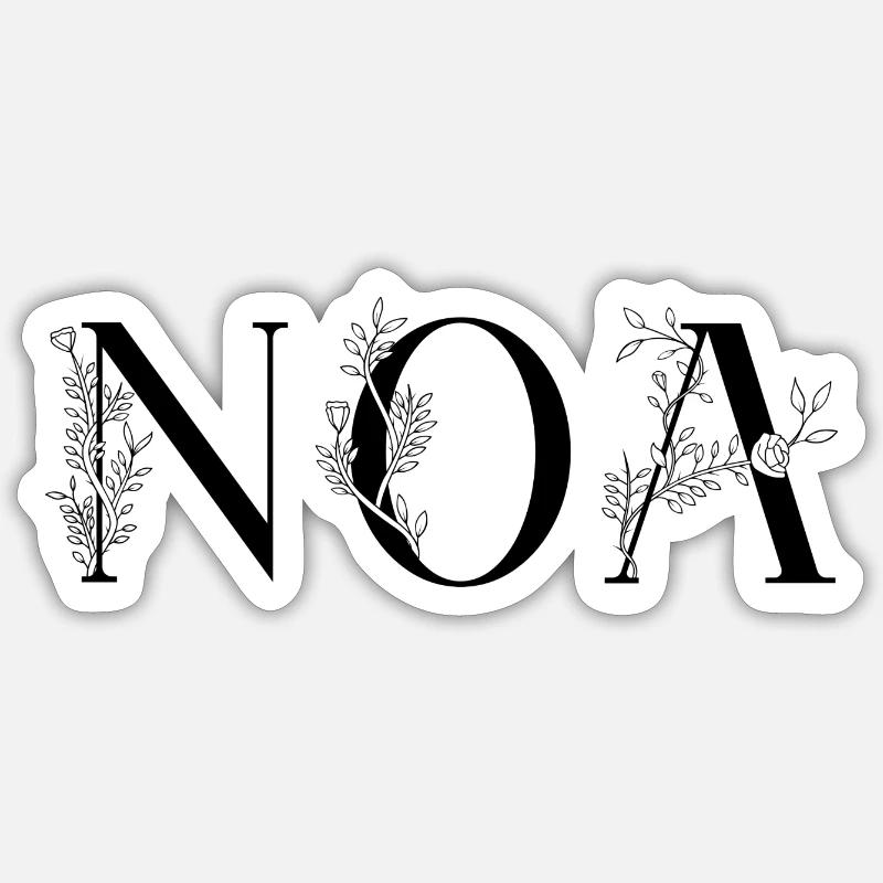 Nom - Noa - Sticker taille S (10 x 10 cm) - blanc mat