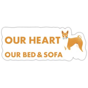 Dog First They Steal Our Heart Basenji - Sticker Größe S (10 x 10 cm) - Mattweiß - Vorne