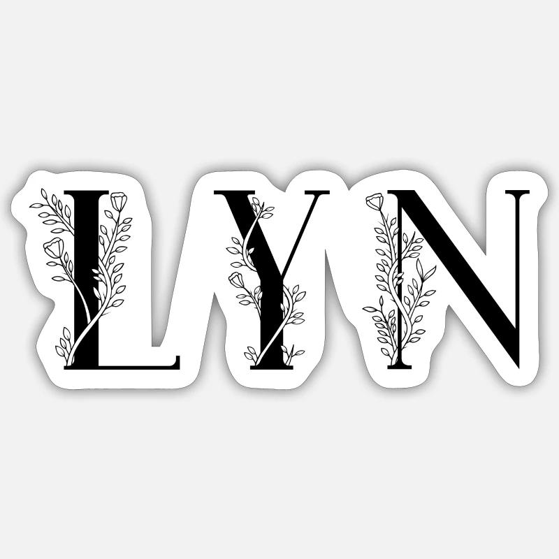 Nom - Lyn - Sticker taille S (10 x 10 cm) - blanc mat