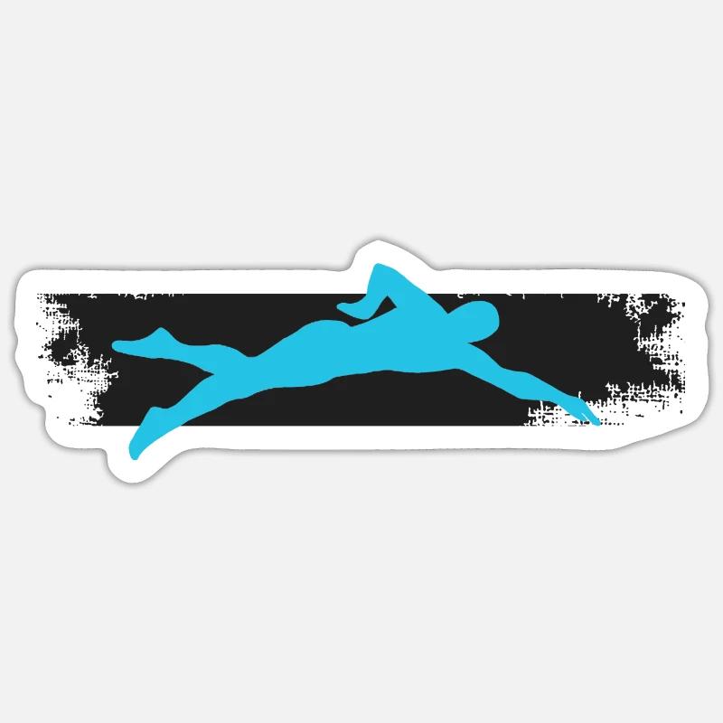Swimmer - Sticker size S (10 x 10 cm) - white matte