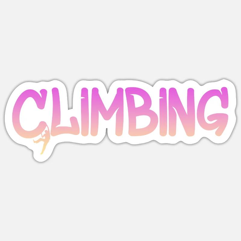 Climbing Klettern - Sticker Größe S (10 x 10 cm) - Mattweiß