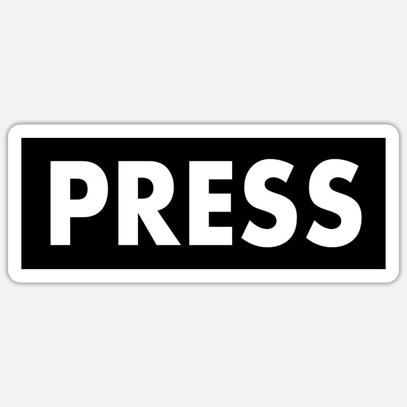 Press - Sticker size S (10 x 10 cm) - white matte