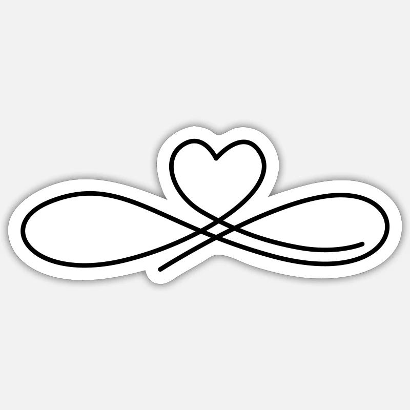 Herz Ornament - Sticker Größe S (10 x 10 cm) - Mattweiß