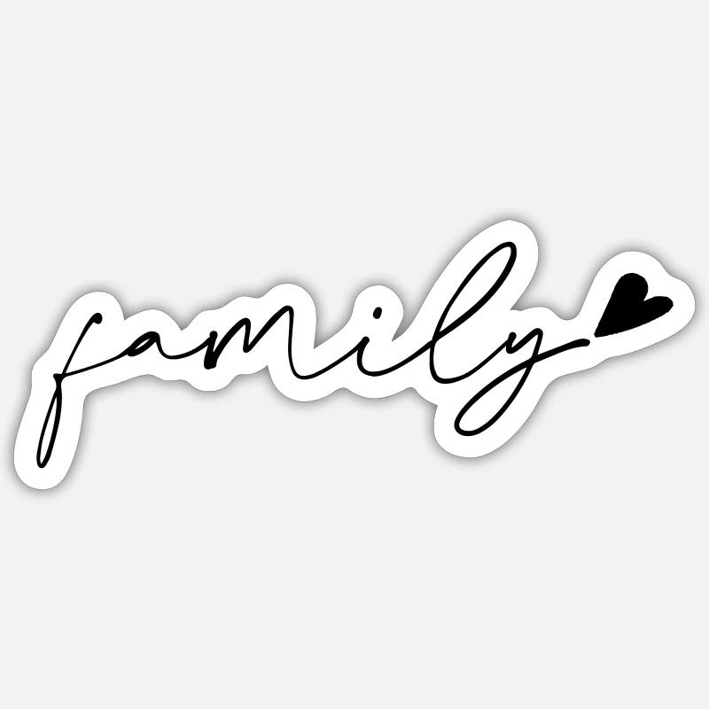 Famille - Sticker taille S (10 x 10 cm) - blanc mat