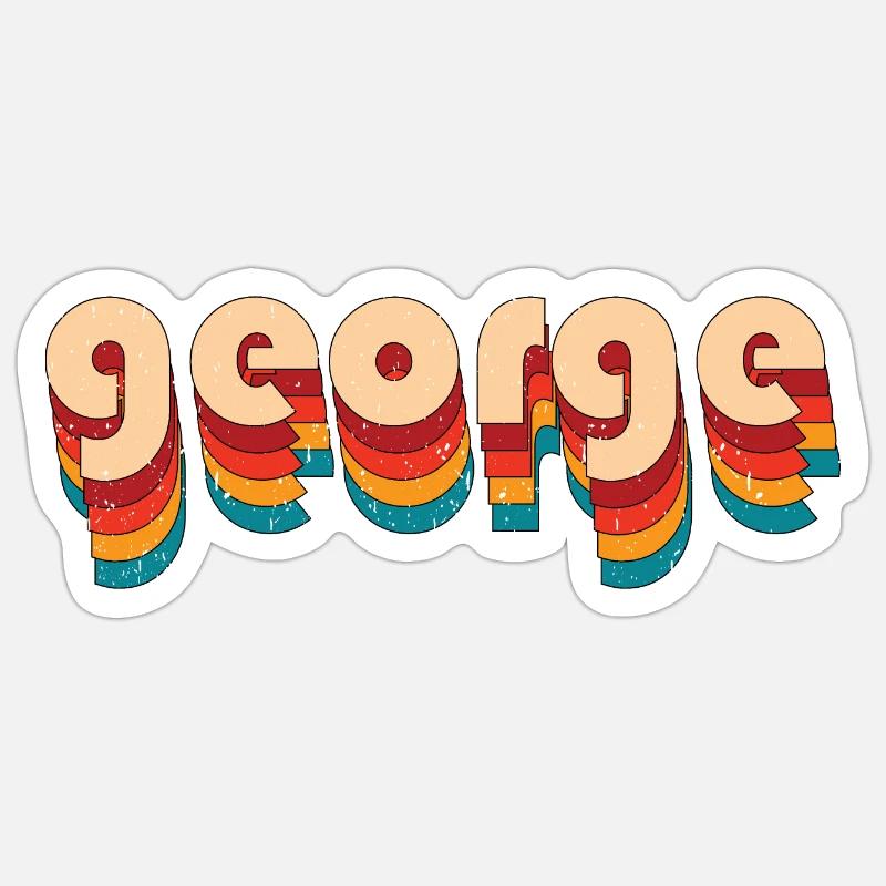 Retro George Name - Sticker size S (10 x 10 cm) - white matte