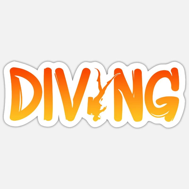 Tauchen Diving - Sticker Größe S (10 x 10 cm) - Mattweiß
