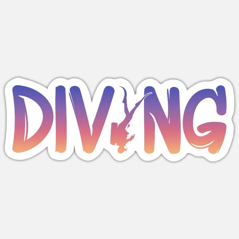 tauchen diving - Sticker Größe S (10 x 10 cm) - Mattweiß