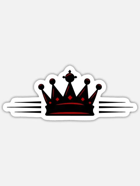 Krone Majestätisch - Sticker Größe S (10 x 10 cm) - Mattweiß