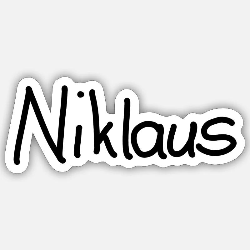 Niklaus - Sticker size S (10 x 10 cm) - white matte