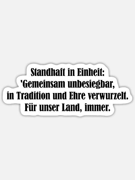 Tradition und Ehre - Sticker Größe S (10 x 10 cm) - Mattweiß