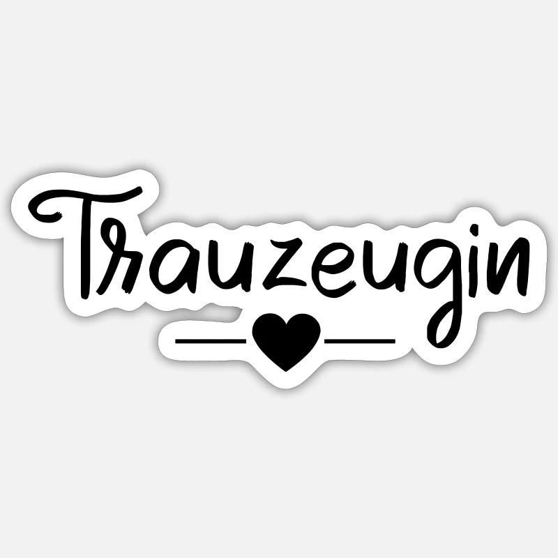 Team Braut-Trauzeugin! - Sticker Größe S (10 x 10 cm) - Mattweiß