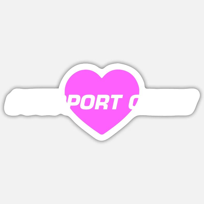 Support Crew Heart Love - Sticker size S (10 x 10 cm) - white matte