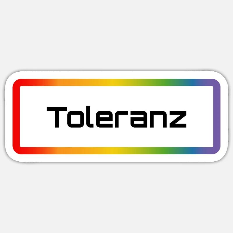 Regenbogen Toleranz - Sticker Größe S (10 x 10 cm) - Mattweiß