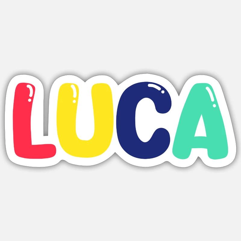Nom - Luca - Sticker taille S (10 x 10 cm) - blanc mat