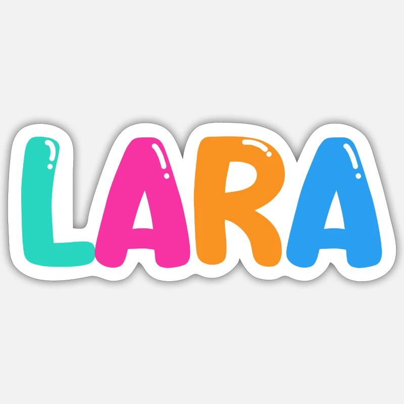 Name - Lara - Sticker size S (10 x 10 cm) - white matte