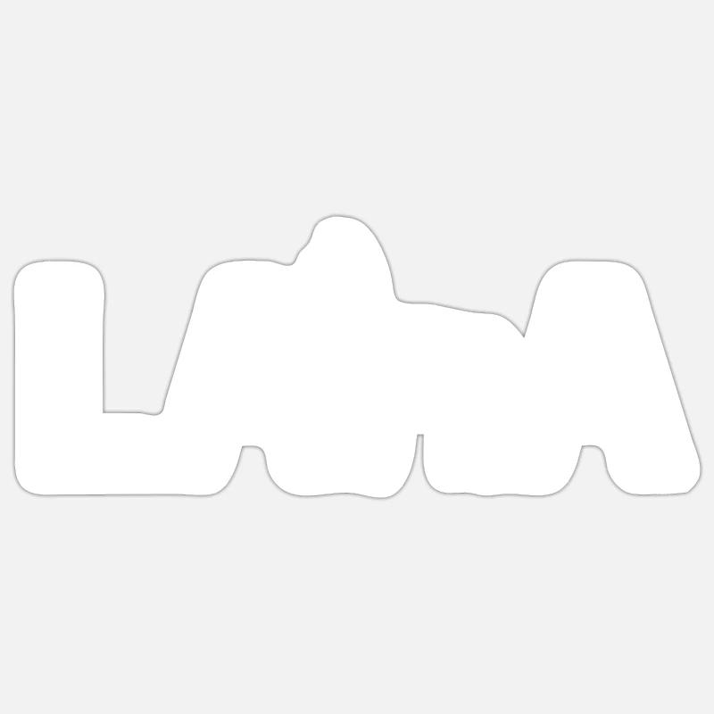 Llama - Silhouette - Sticker size S (10 x 10 cm) - white matte