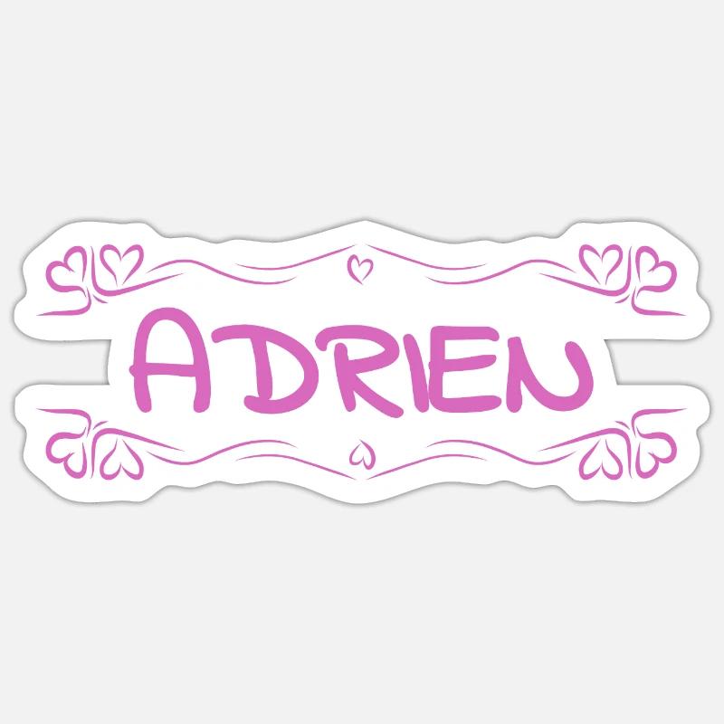 Adrien comme nom - Sticker taille S (10 x 10 cm) - blanc mat