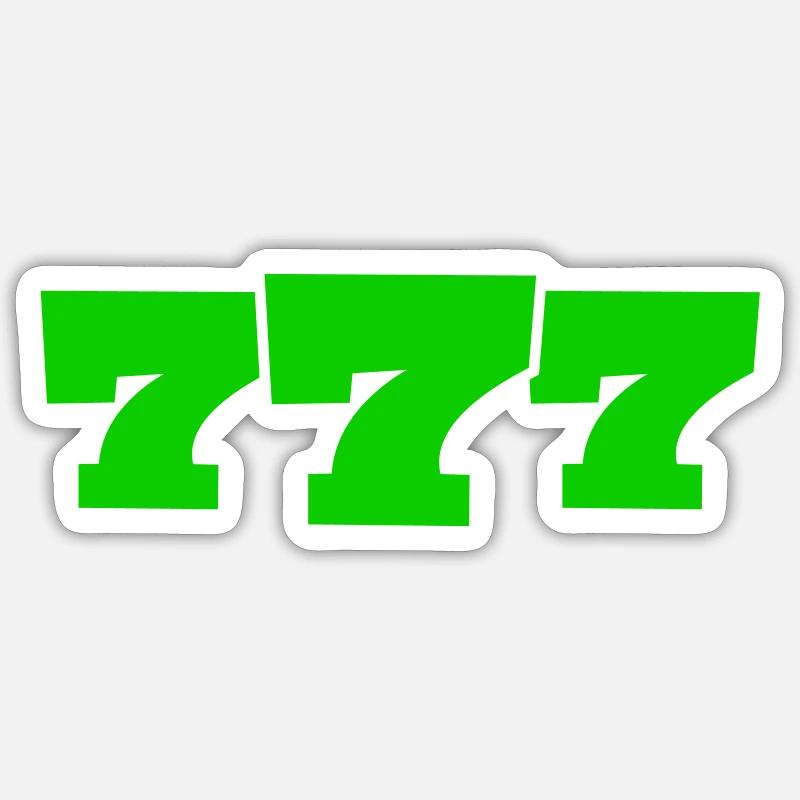 777 - Sticker Größe S (10 x 10 cm) - Mattweiß