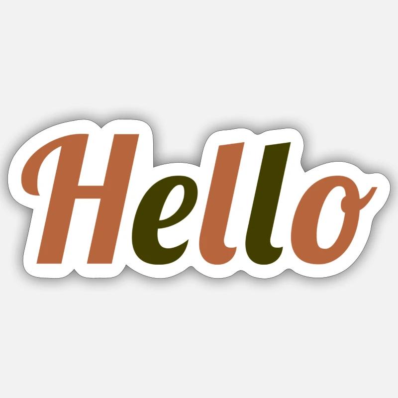 Hello - Sticker taille S (10 x 10 cm) - blanc mat