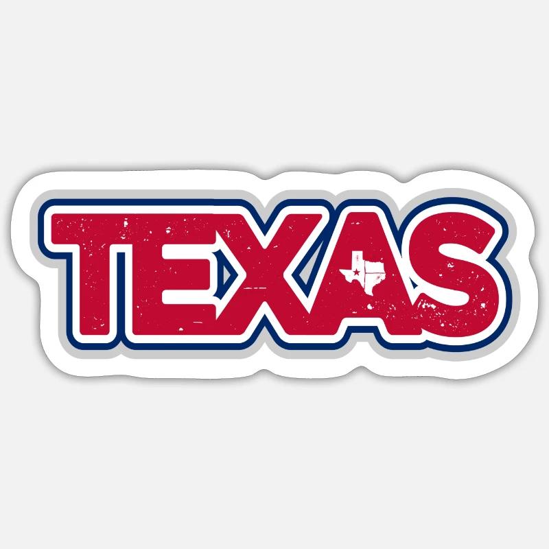 Texas Pride Distressed Typography Logo Sticker size S (10 x 10 cm)