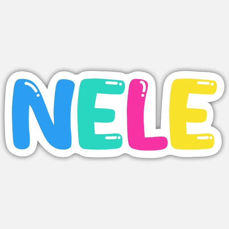 Name - Nele - Sticker size S (10 x 10 cm) - white matte