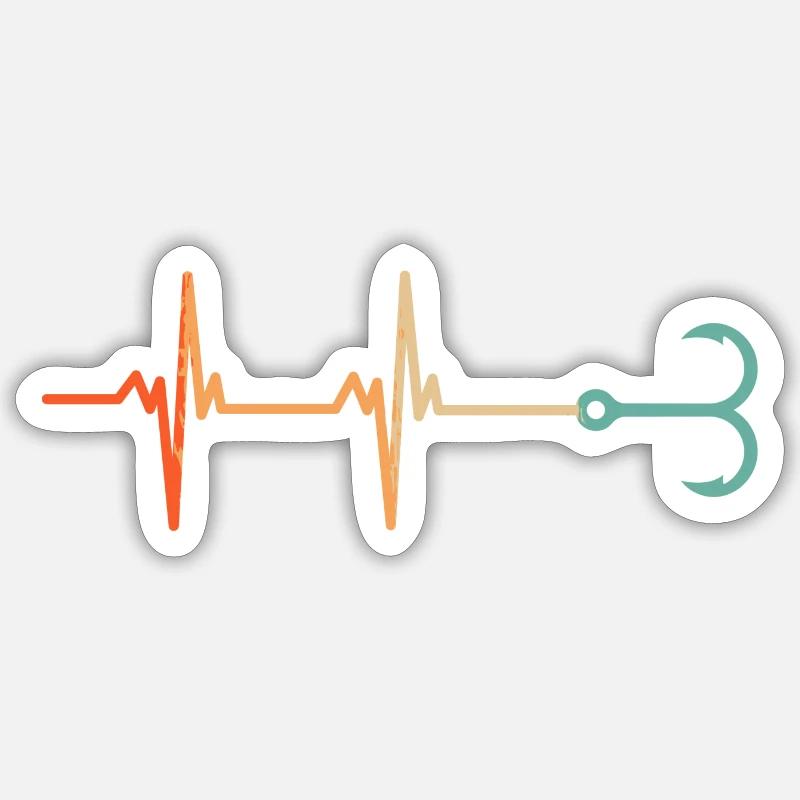 Heartbeat Hook - Sticker size S (10 x 10 cm) - white matte