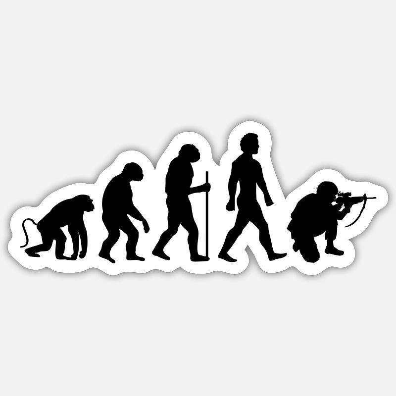 Soldier Evolution - Sticker size S (10 x 10 cm) - white matte