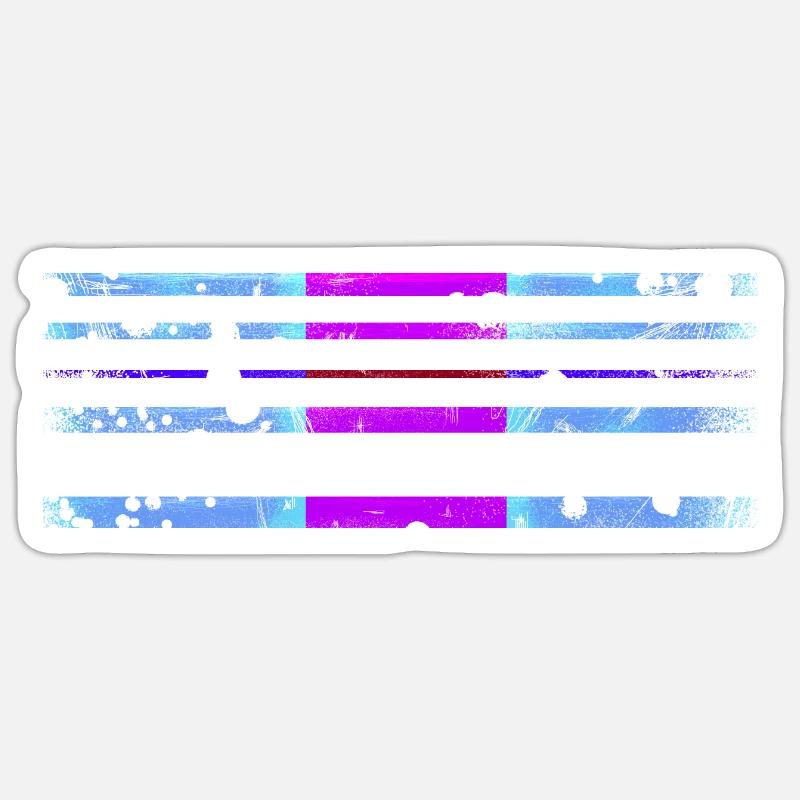 Streifen Deko - Horizontal Muster - Sticker Größe S (10 x 10 cm) - Mattweiß
