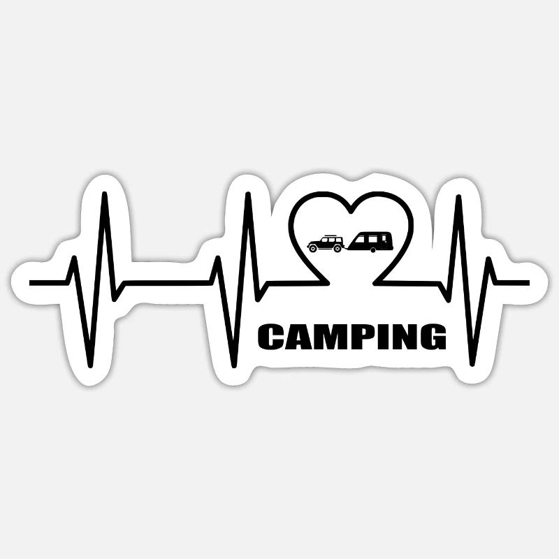 Camping - Sticker Größe S (10 x 10 cm) - Mattweiß