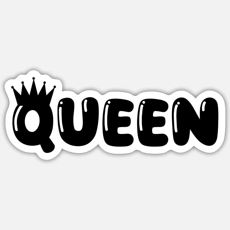 queen - Sticker Größe S (10 x 10 cm) - Mattweiß