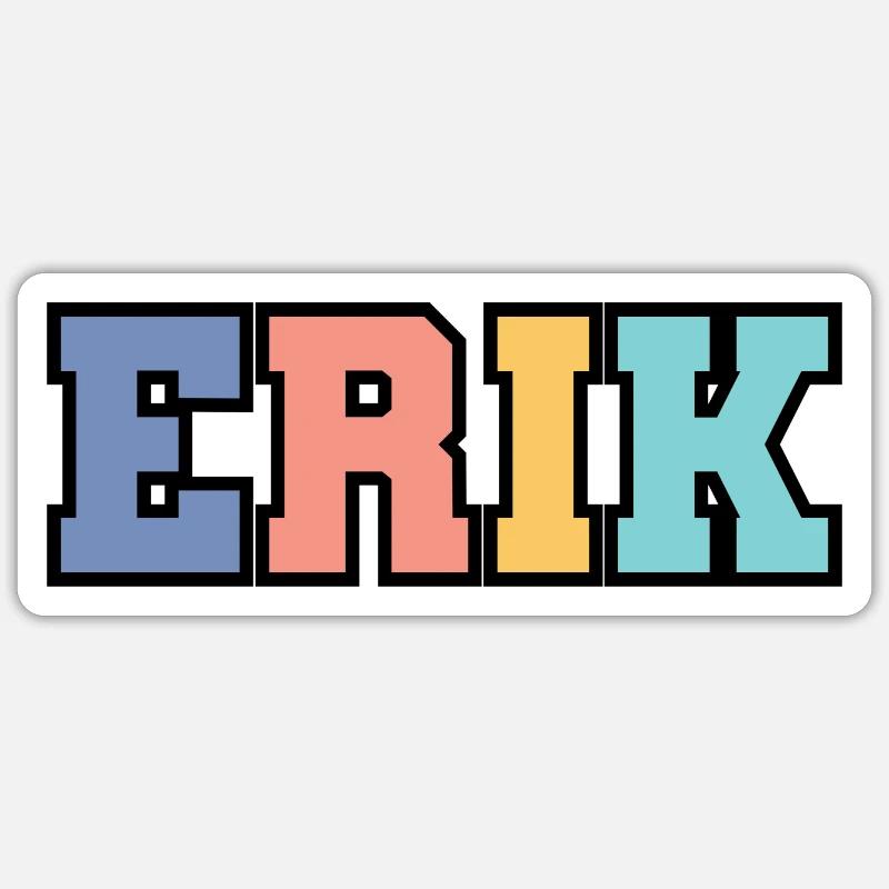 Nom - Erik - Sticker taille S (10 x 10 cm) - blanc mat
