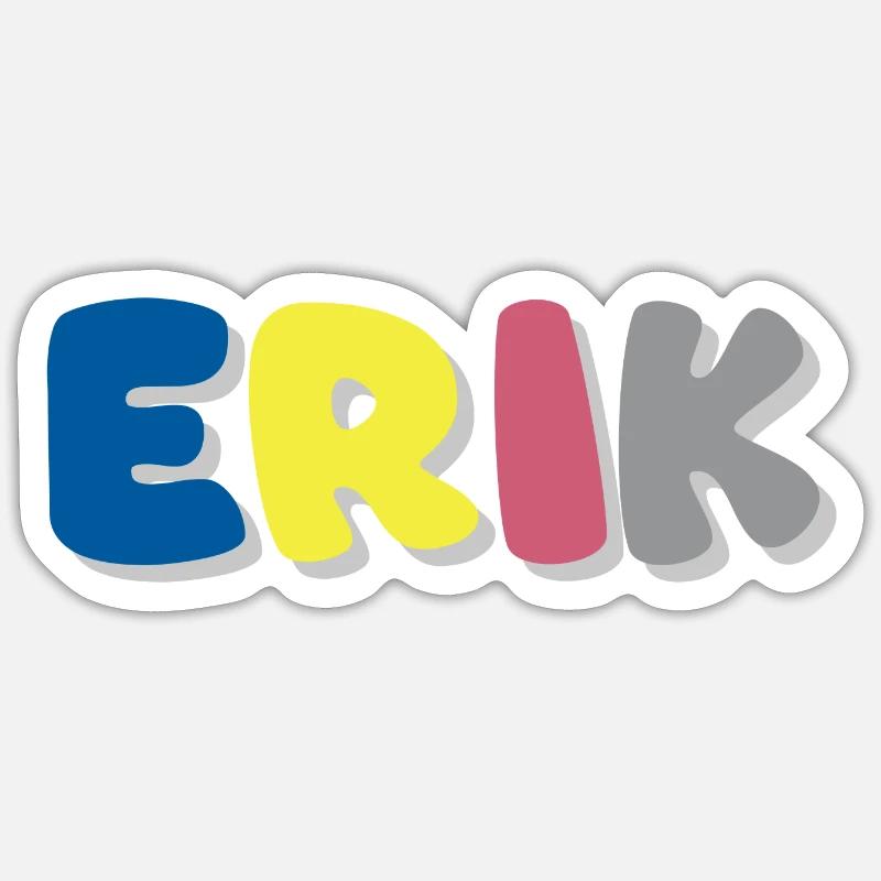 Name - Erik - Sticker Größe S (10 x 10 cm) - Mattweiß