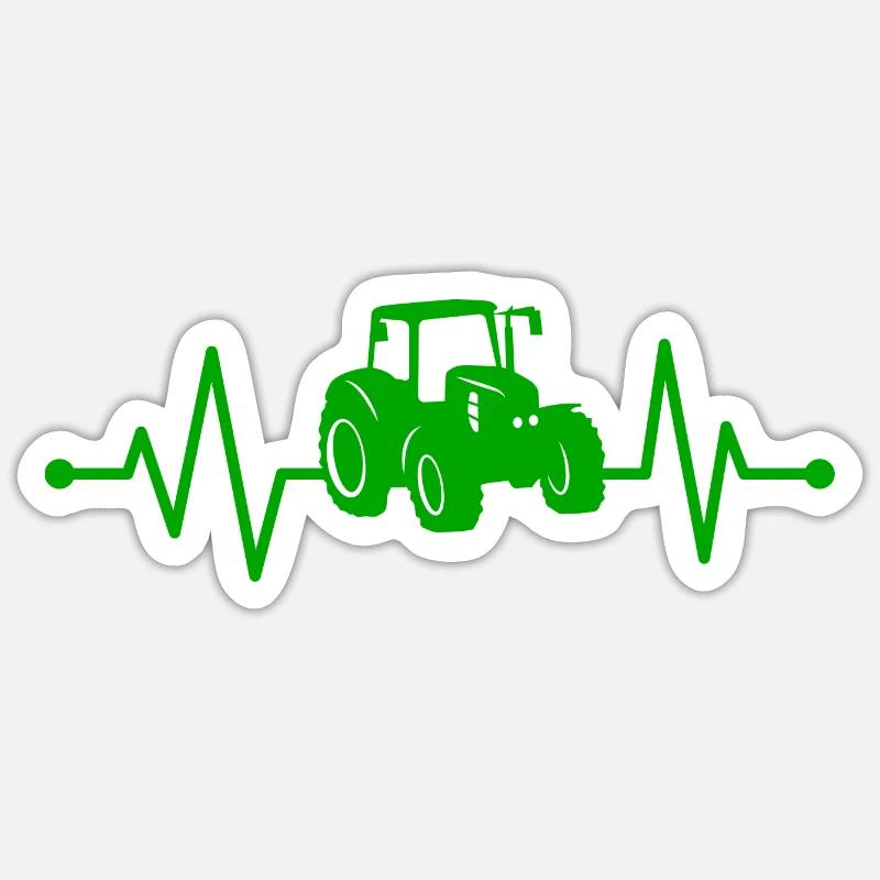 Traktor Heartbeat - Sticker taille S (10 x 10 cm) - blanc mat