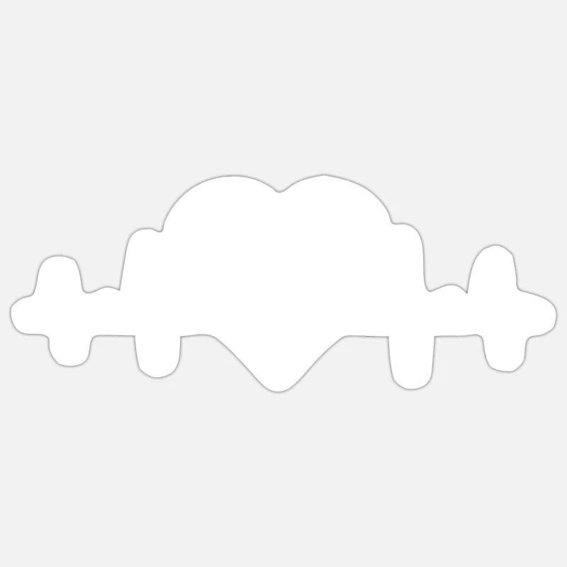 Herzschlag Design mit ein Baum - Sticker Größe S (10 x 10 cm) - Mattweiß