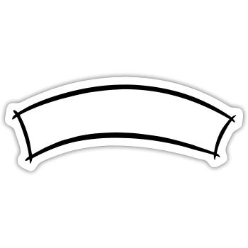 Bannière décorative, Titre/En-tête du cadre de texte - Sticker taille S (10 x 10 cm) - blanc mat - Devant