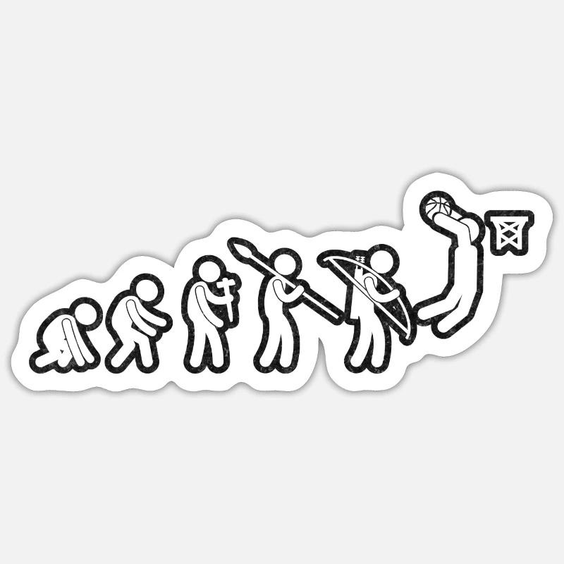 Evolution Basket Blanc Grunge Sticker taille S (10 x 10 cm)