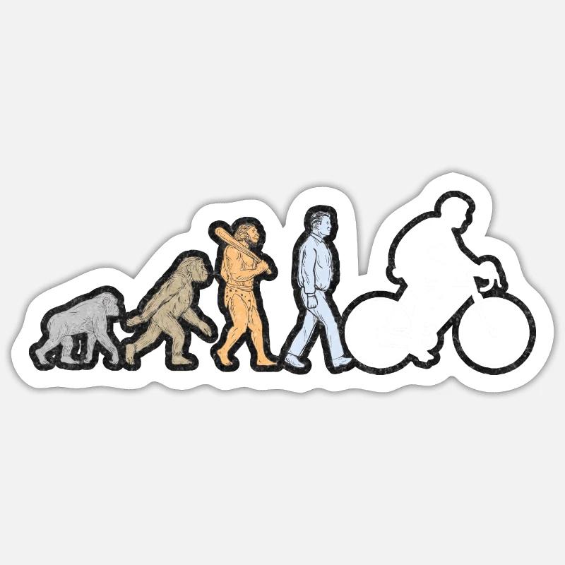 Evolution Bike White Grunge Sticker Größe S (10 x 10 cm)